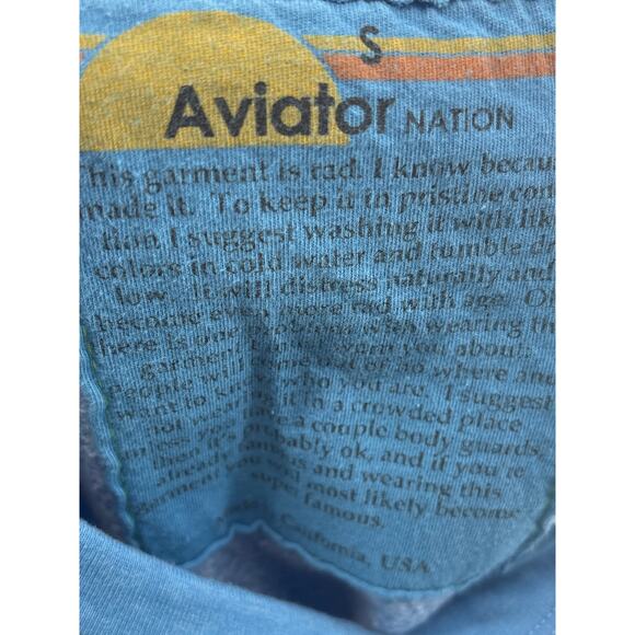 B54 Aviator Nation Cropped Sweatshirt Womens Small Rainbow Stripes Bolt Sky Neon - Picture 7 of 7